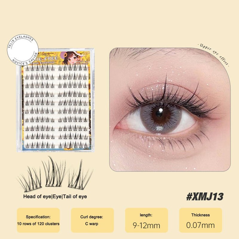 Short, glue-free, self-adhesive, idol-style, individual, natural-looking false eyelashes for everyday wear.